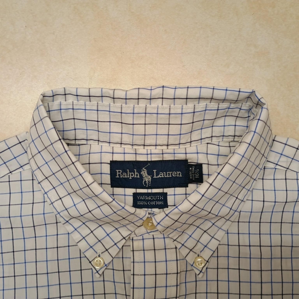 Ralph Lauren Blue and White Casual Button Down Shirt